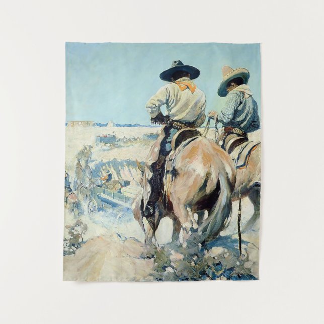 Supply Wagon Western Art by NC Wyeth Tapestry (Front)