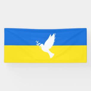 Supporrt Ukraine Banner Peace Dove - Freedom