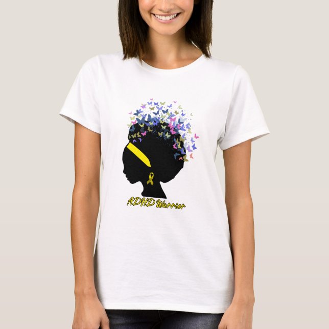 Support ADHD Warrior Gifts T-Shirt (Front)