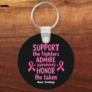 Support Admire Honour Breast Cancer Awareness Gift Key Ring