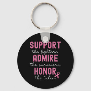 Support Admire Honour Breast Cancer Awareness  Key Ring