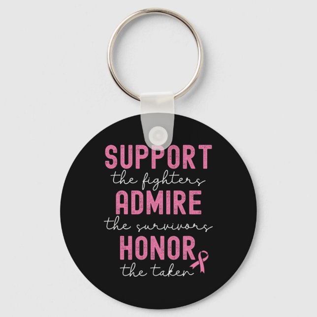 Support Admire Honour Breast Cancer Awareness  Key Ring (Front)