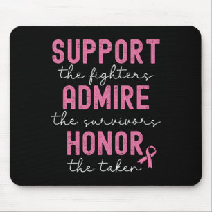 Support Admire Honour Breast Cancer Awareness  Mouse Pad