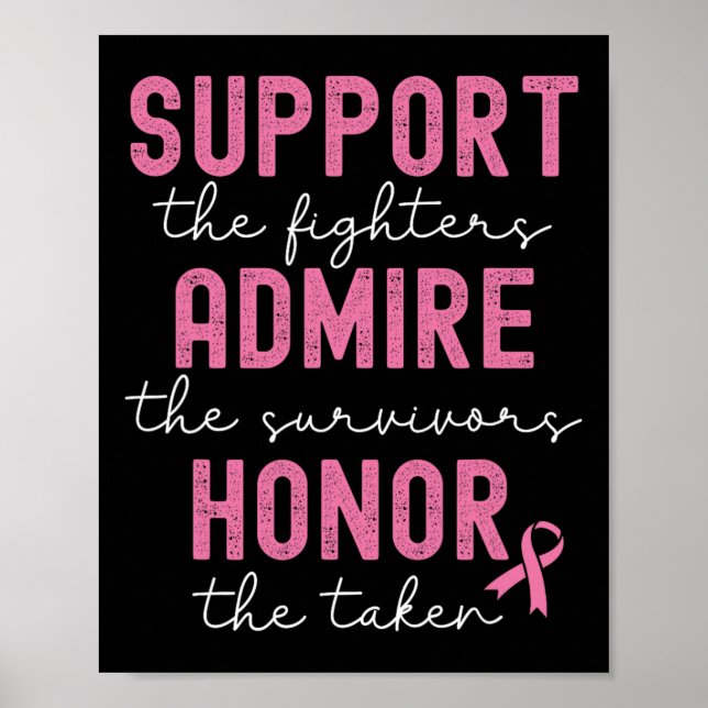 Support Admire Honour Breast Cancer Awareness  Poster (Front)