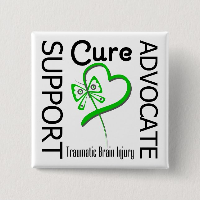 Support Advocate Cure 2 Traumatic Brain Injury 15 Cm Square Badge (Front)