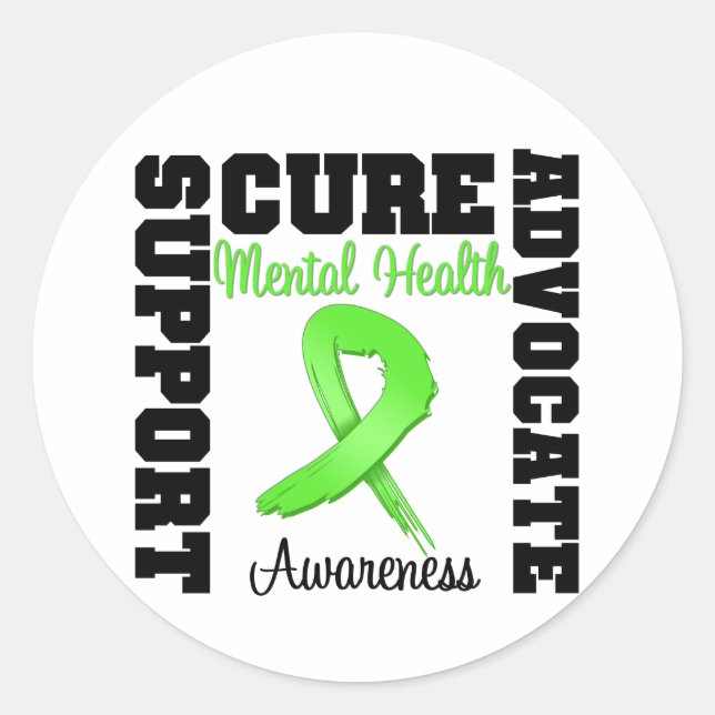 Support Advocate Cure - Mental Health Awareness Classic Round Sticker (Front)