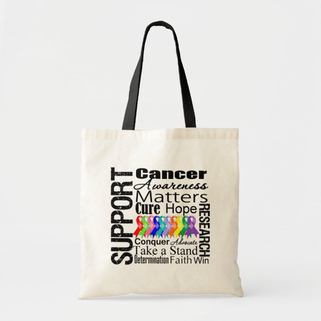 Support All Cancers Awareness Tote Bag (Front)