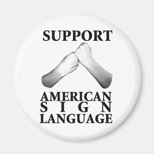 Support American Sign Language (back) Magnet