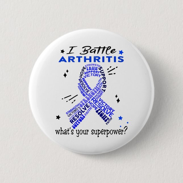 Support Arthritis Warrior Gifts 6 Cm Round Badge (Front)