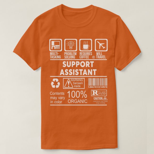 SUPPORT ASSISTANT NICE DESIGN T-Shirt (Design Front)