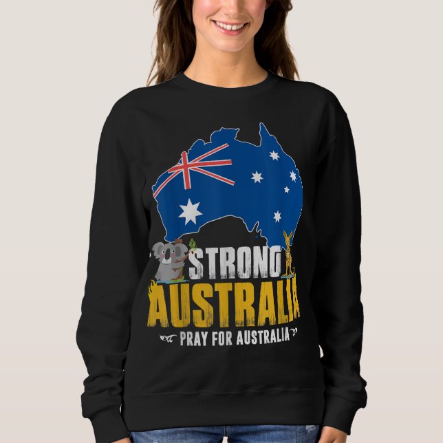 Support Australia Strong save koala Kangaroo Retro Sweatshirt (Front)