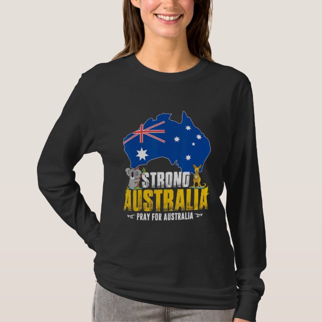 Support Australia Strong Save Koala Kangaroo Retro T-Shirt (Front)