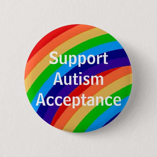 Support Autism Acceptance 6 Cm Round Badge (Front)