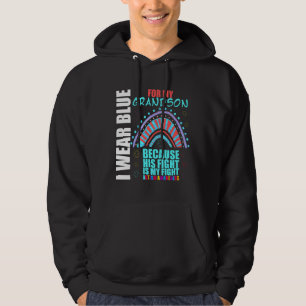 Support Autism Awareness Grandma I Wear Blue For M Hoodie