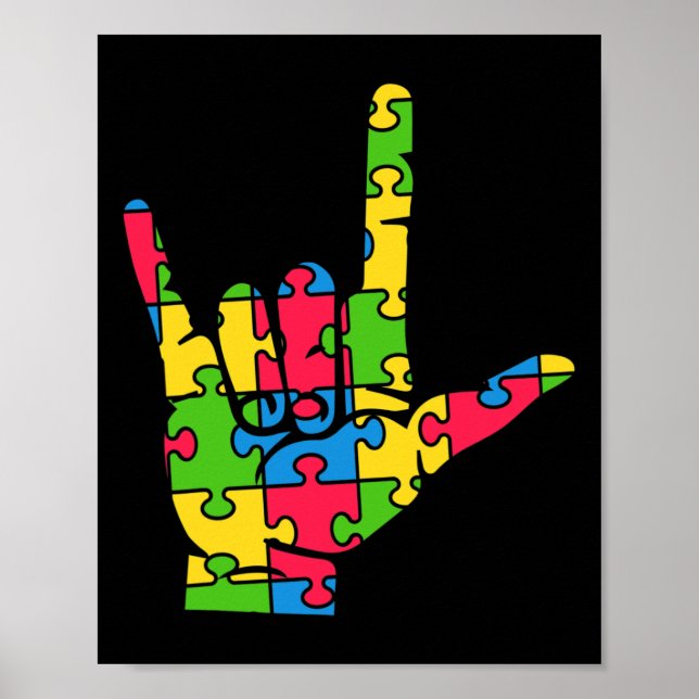 Support Autism Love Sign Language  (Front)