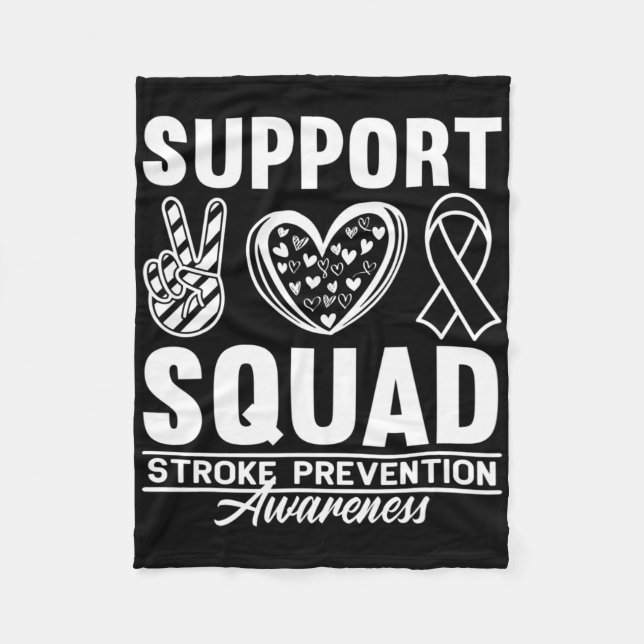 Support Awareness Squad Heart Disease Stroke Preve Fleece Blanket (Front)