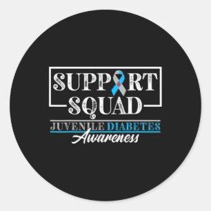 Support Awareness Squad I Juvenile T1d Type 1 Diab Classic Round Sticker