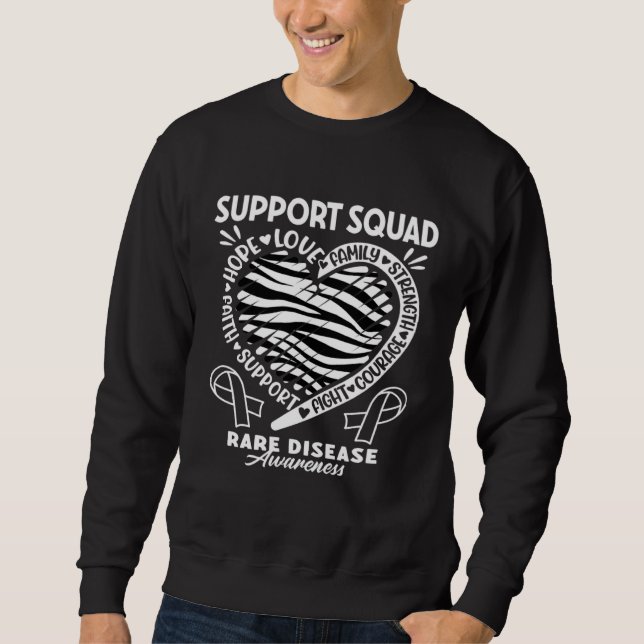 Support Awareness Squad I Zebra Ribbon I Rare Dise Sweatshirt (Front)