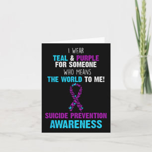 Support Awareness Suicide Prevention Teal And Purp Card