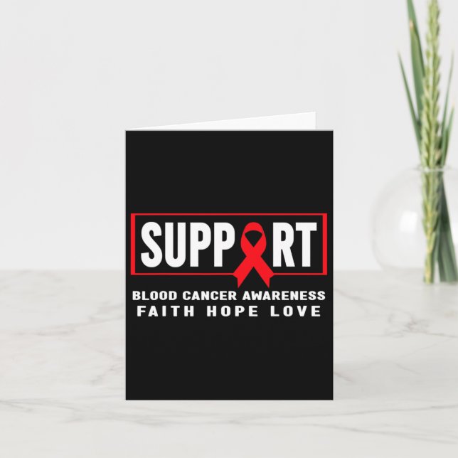 Support Blood Cancer - Red Ribbon Blood Cancer Awa Card (Front)