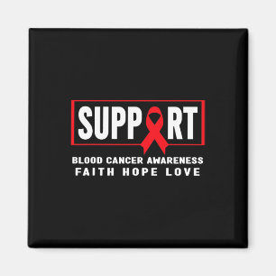 Support Blood Cancer - Red Ribbon Blood Cancer Awa Magnet