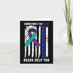 Support Blue Lives Police Suicide Awareness Law En Card