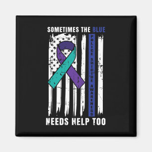 Support Blue Lives Police Suicide Awareness Law En Magnet