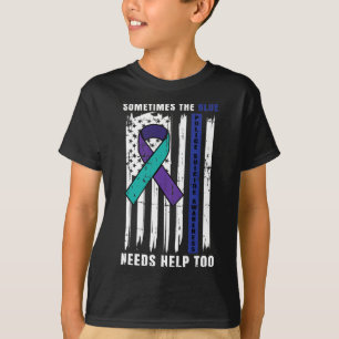 Support Blue Lives Police Suicide Awareness Law En T-Shirt