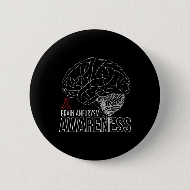 Support Brain Aneurysm Awareness 1 6 Cm Round Badge (Front)