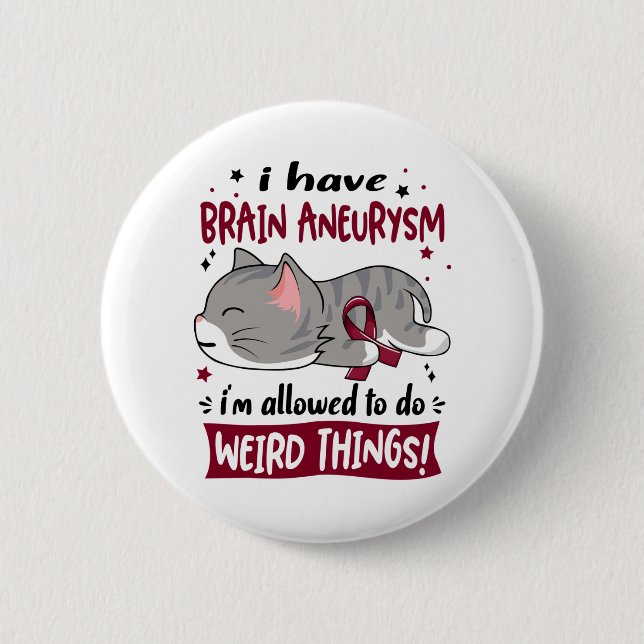 Support Brain Aneurysm Awareness Ribbon Gifts 6 Cm Round Badge (Front)