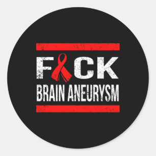 SUPPORT BRAIN ANEURYSM AWARENESS T-SHIRT CLASSIC ROUND STICKER