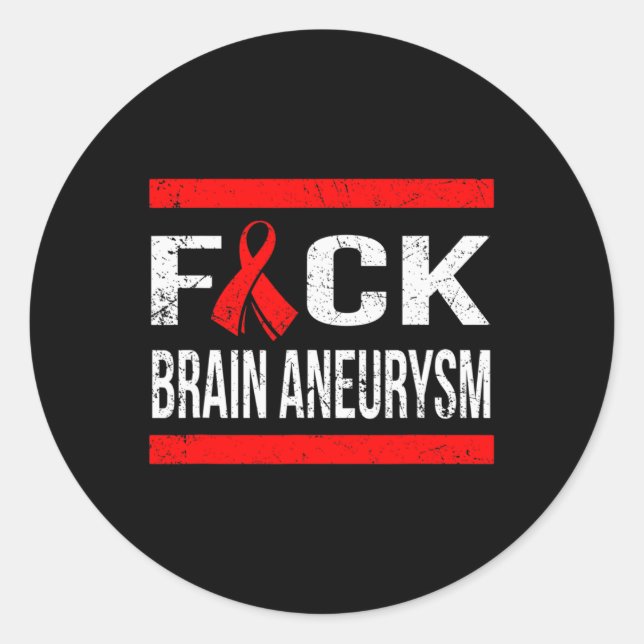 SUPPORT BRAIN ANEURYSM AWARENESS T-SHIRT CLASSIC ROUND STICKER (Front)