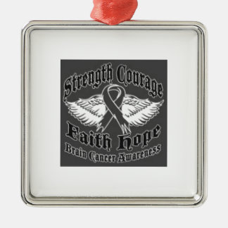 Support Brain Cancer awareness Metal Tree Decoration