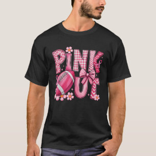 Support Breast Cancer Awareness Pink Out Football T-Shirt