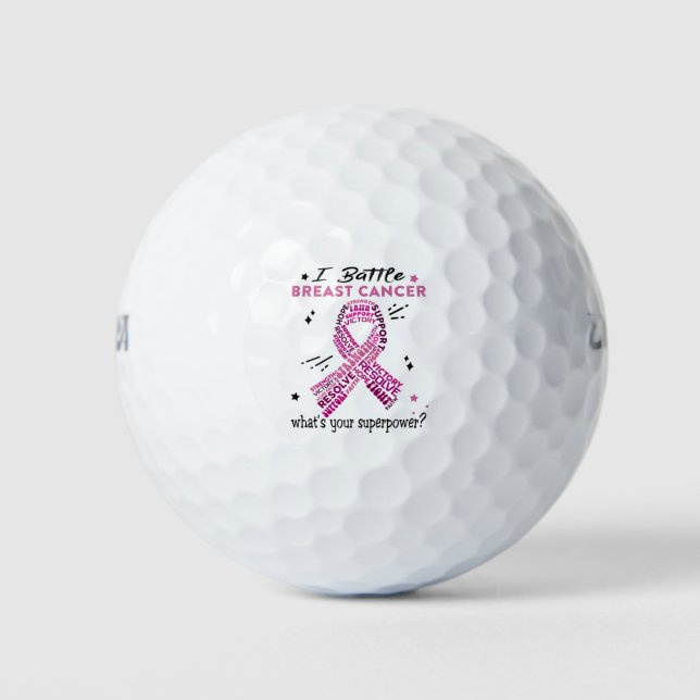 Support Breast Cancer Warrior Gifts Golf Balls (Front)