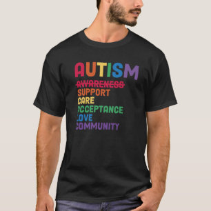 Support Care Acceptance Ally Autism Awareness T-Shirt