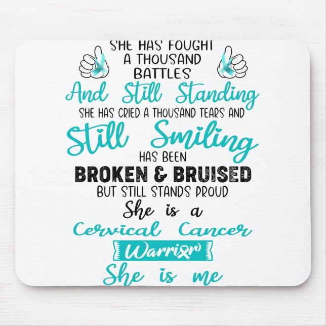 Support Cervical Cancer Warrior Gifts Mouse Pad (Front)