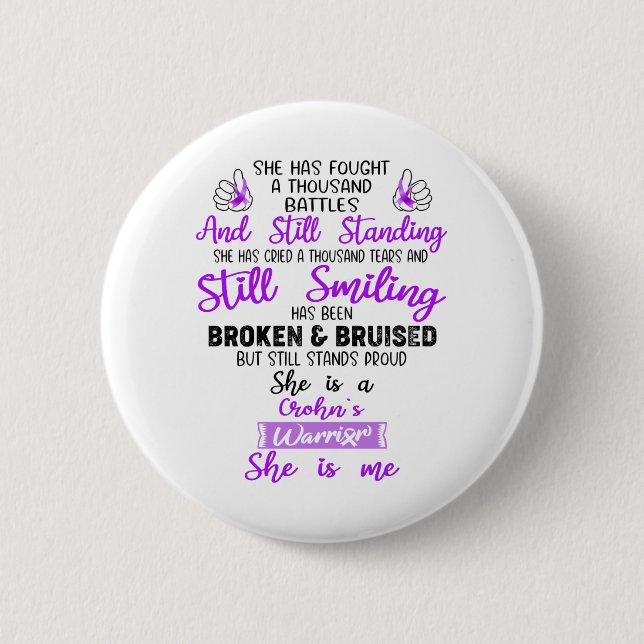 Support Crohn's Warrior Gifts 6 Cm Round Badge (Front)