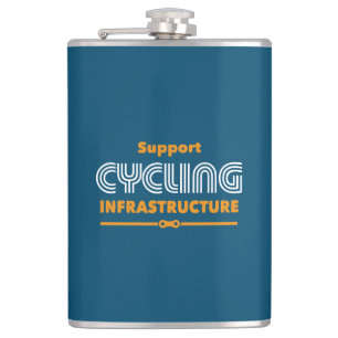 Support Cycling Infrastructure Hip Flask