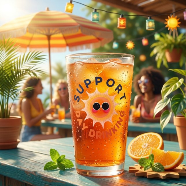Support Day Drinking Funny Sunshine Pint Glass (Creator Uploaded)
