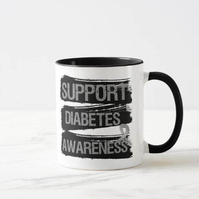 Support Diabetes Awareness Grunge Mug (Right)