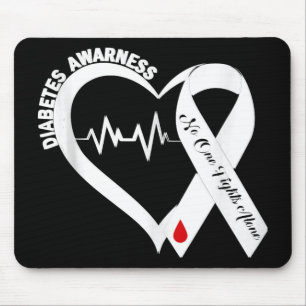 Support Diabetes Awareness Heart Blue Ribbon Diabe Mouse Pad