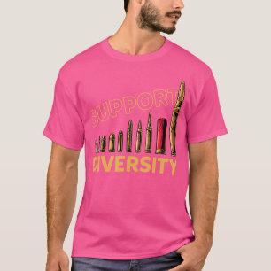 Support Diversity Gun Bullets Funny T-Shirt