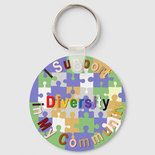 Support Diversity in My Community Keychain (Front)