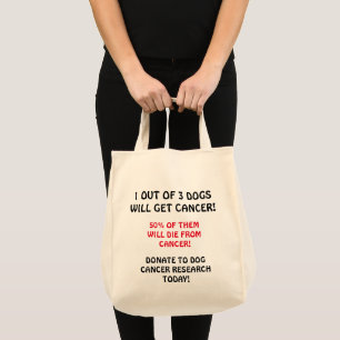 Support Dog Cancer Research Awareness Tote Bag