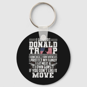 Support Donald Trump I Drink Beer I Turn Wrenches  Key Ring