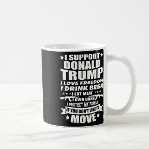 Support Donald Trump I Love Freedom I Drink Beer  Coffee Mug