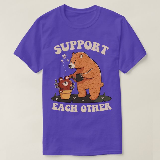 Support Each Other Lovely Bears by Tobe Fonseca T-Shirt (Design Front)