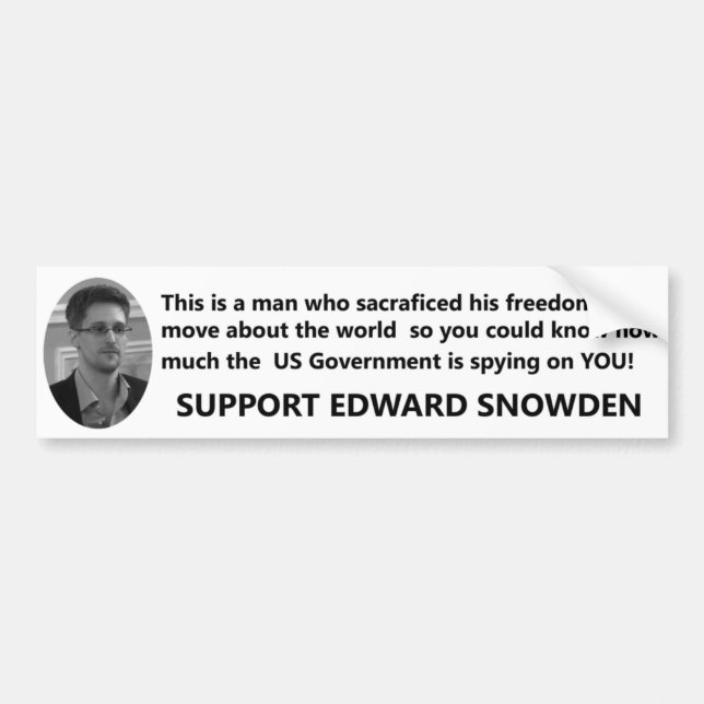Support Edward Snowden Bumper Sticker (Front)