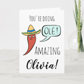 Support Encouraging Cute Funny Chilli Card